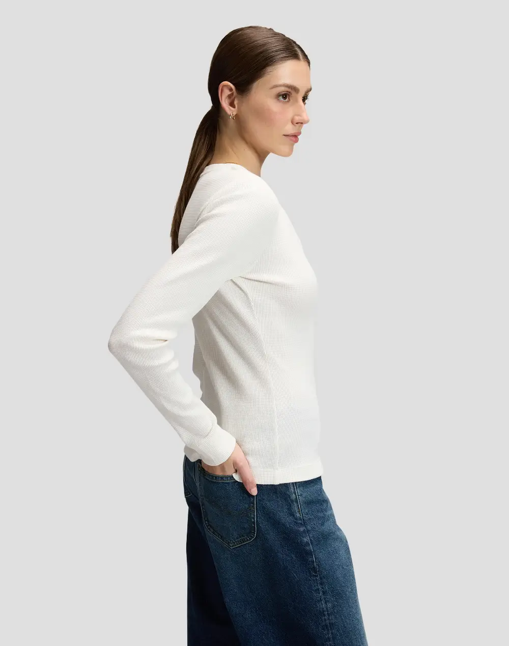חולצת Waffle Henley ארוכה – תמונה 4