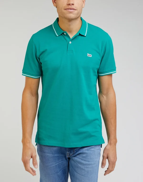 חולצת פולו פאץ' לוגו קצרה - leejeans